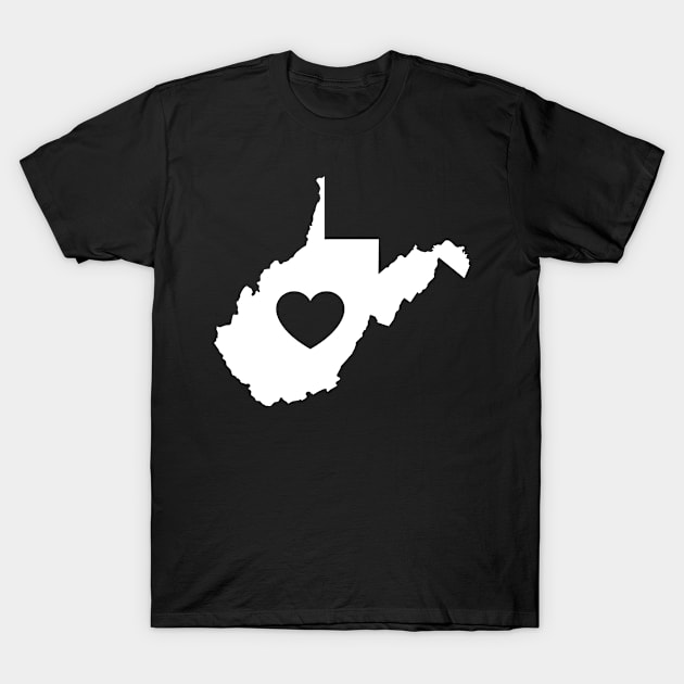 West Virginia Love Heart T-Shirt by helloshirts